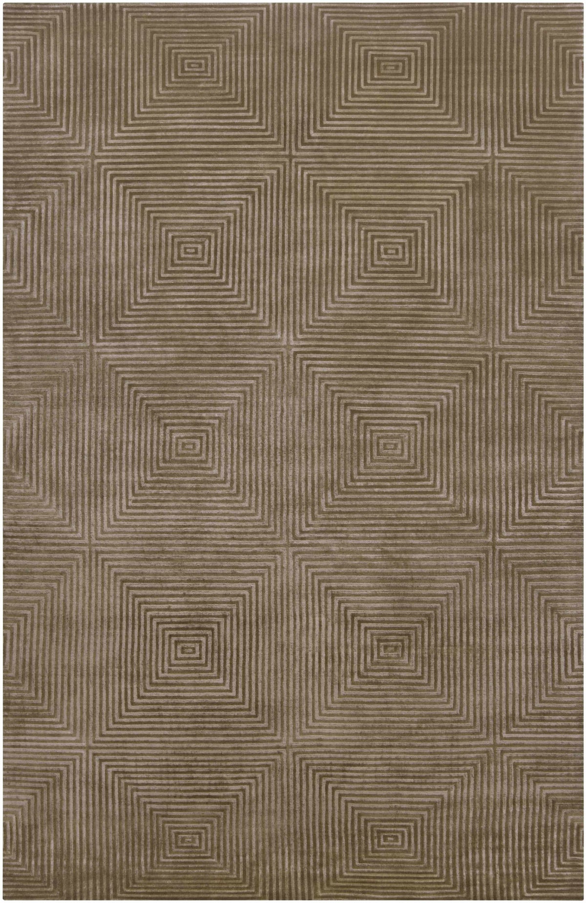Dark Brown Hand Knotted 50% Viscose, 50% Wool Modern Rectangle Handmade rug, Indoor use only, no fringe, non-washable.