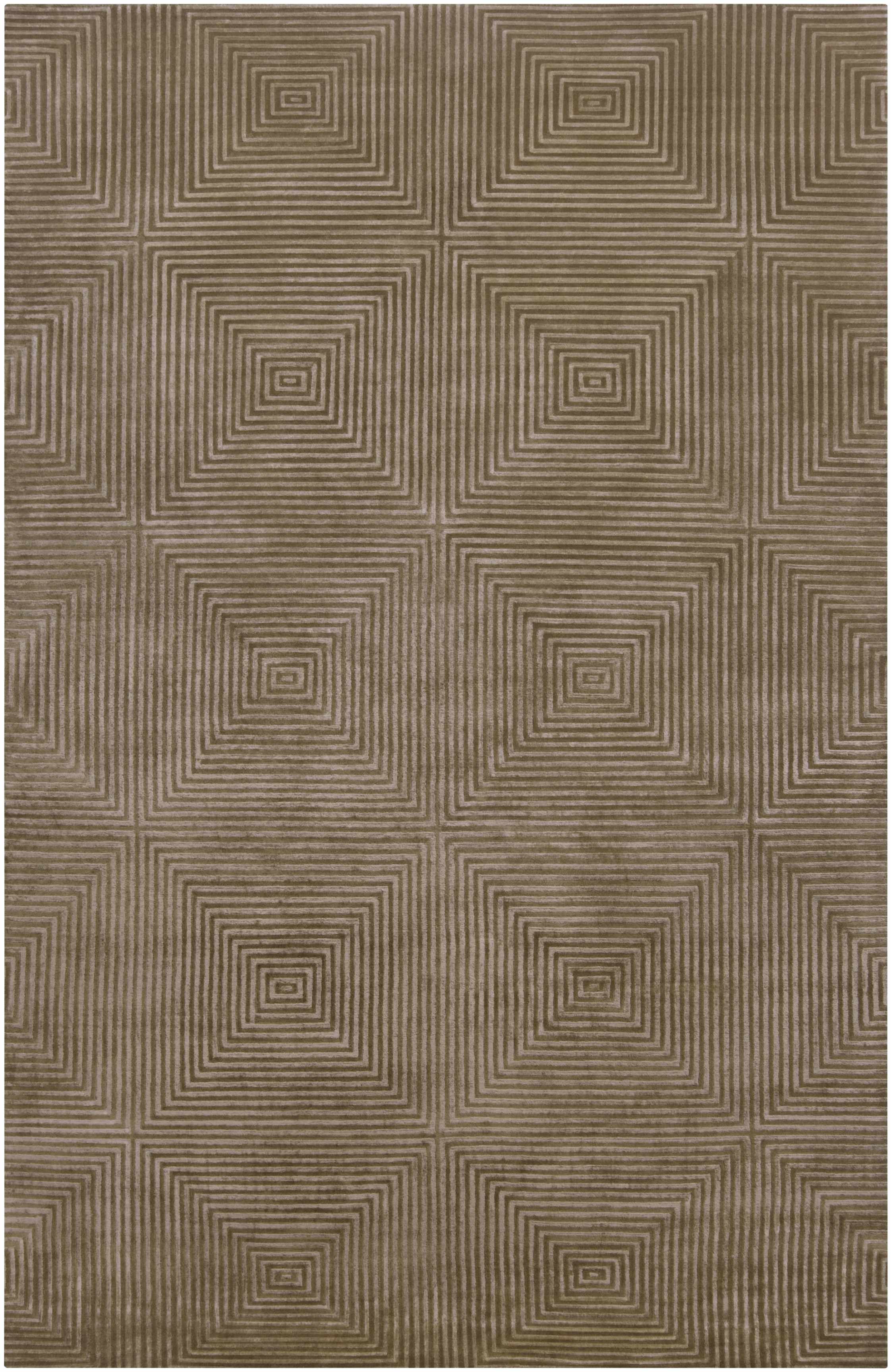 Dark Brown Hand Knotted 50% Viscose, 50% Wool Modern Rectangle Handmade rug, Indoor use only, no fringe, non-washable.
