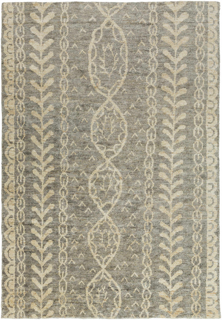 Gray Hand Knotted 100% Jute Global Rectangle Handmade rug, Indoor use only, no fringe, non-washable. runner also available