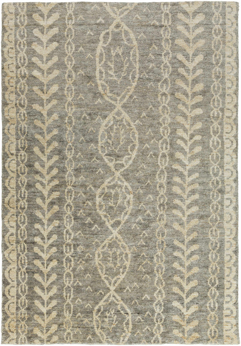 Gray Hand Knotted 100% Jute Global Rectangle Handmade rug, Indoor use only, no fringe, non-washable. runner also available