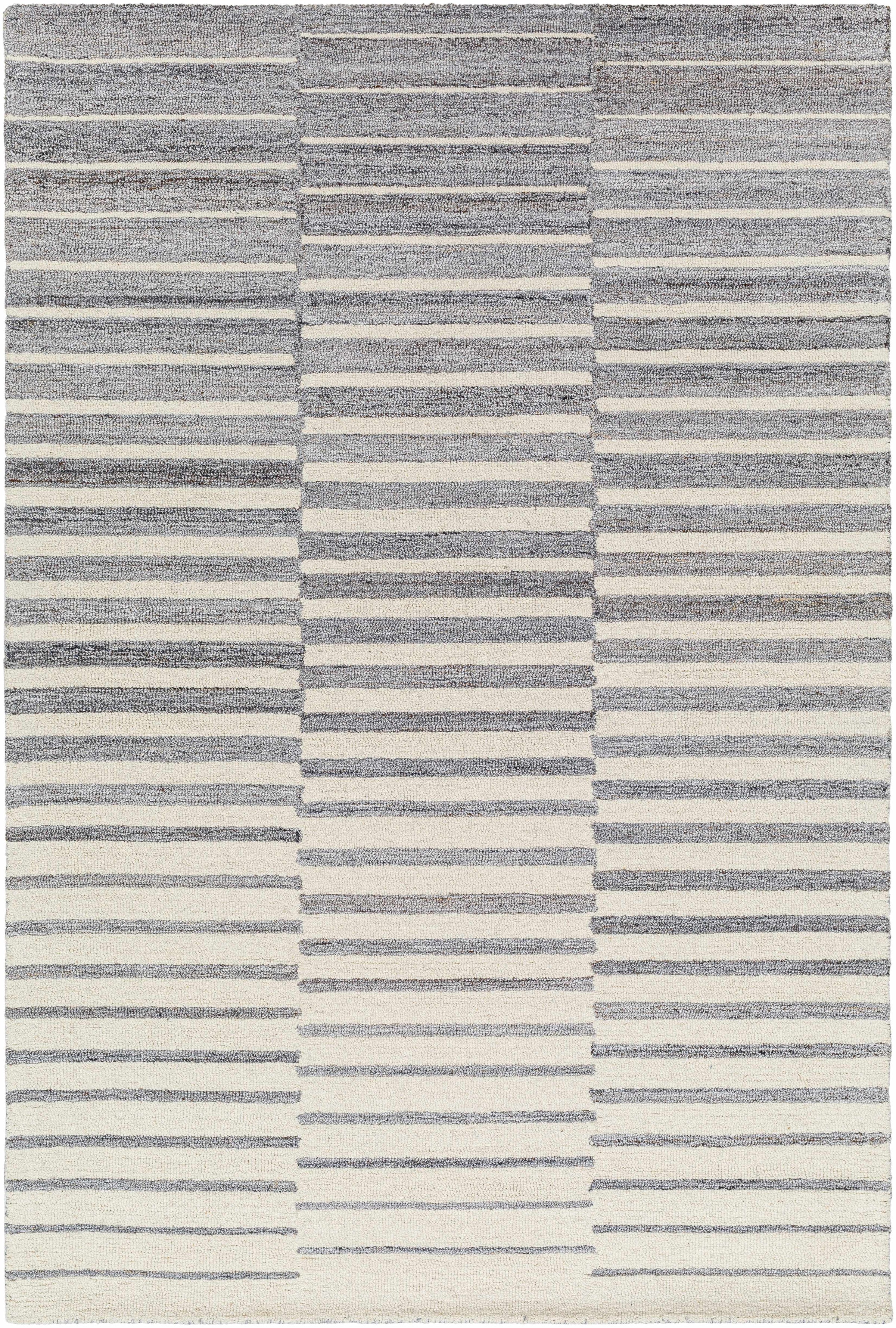Beige Hand Tufted 54% Wool, 46% Recycled PET Yarn Modern Rectangle Handmade rug, Indoor use only, no fringe, non-washable. runner also available