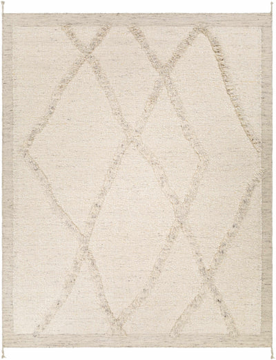 Cream Hand Knotted 100% Wool Global Rectangle Handmade rug, Indoor use only, no fringe, non-washable. runner also available