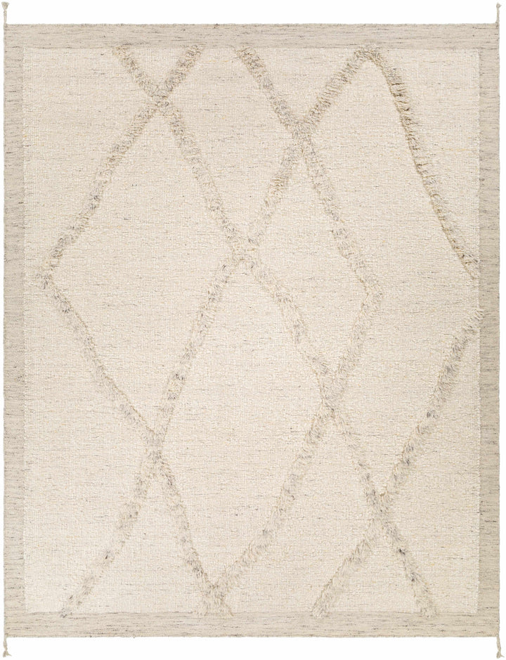 Cream Hand Knotted 100% Wool Global Rectangle Handmade rug, Indoor use only, no fringe, non-washable. runner also available