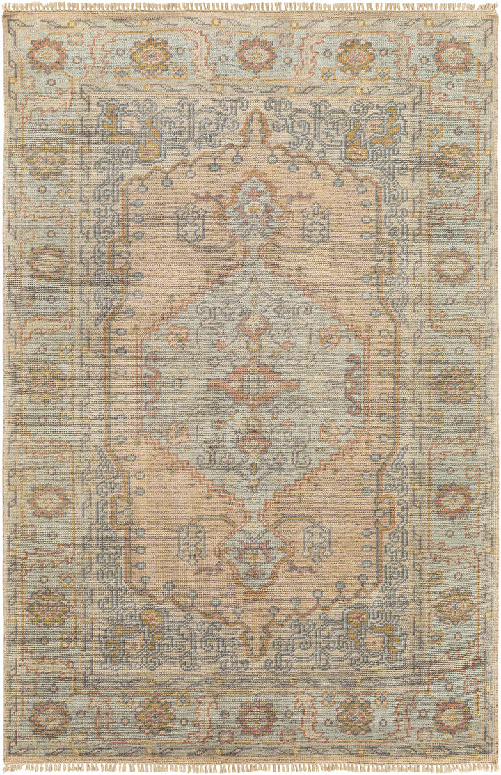 Dusty Coral Hand Knotted 75% Wool, 25% Viscose Traditional Rectangle Handmade rug, Indoor use only, has fringe, non-washable. runner also available
