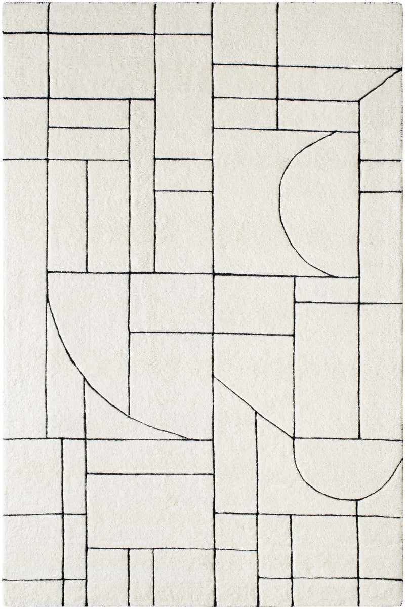 Cream Hand Tufted 100% Wool Modern Rectangle Handmade rug, Indoor use only, no fringe, non-washable.