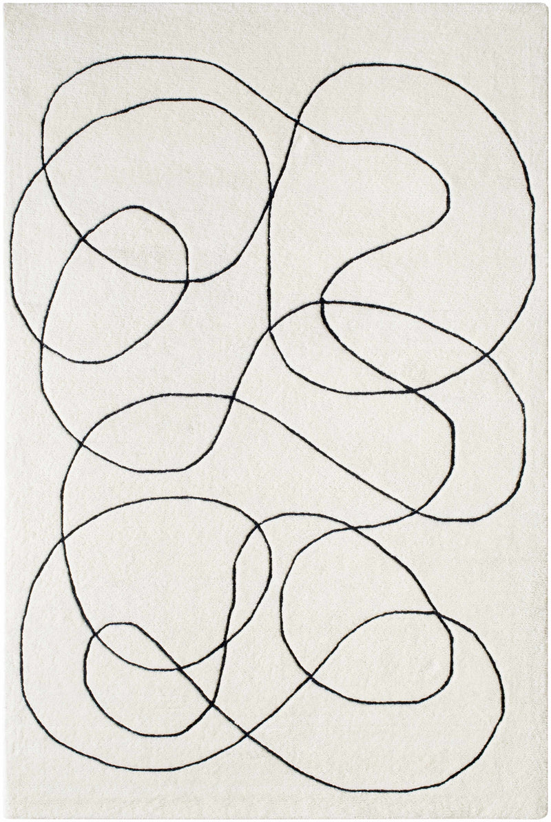 Cream Hand Tufted 100% Wool Modern Rectangle Handmade rug, Indoor use only, no fringe, non-washable.