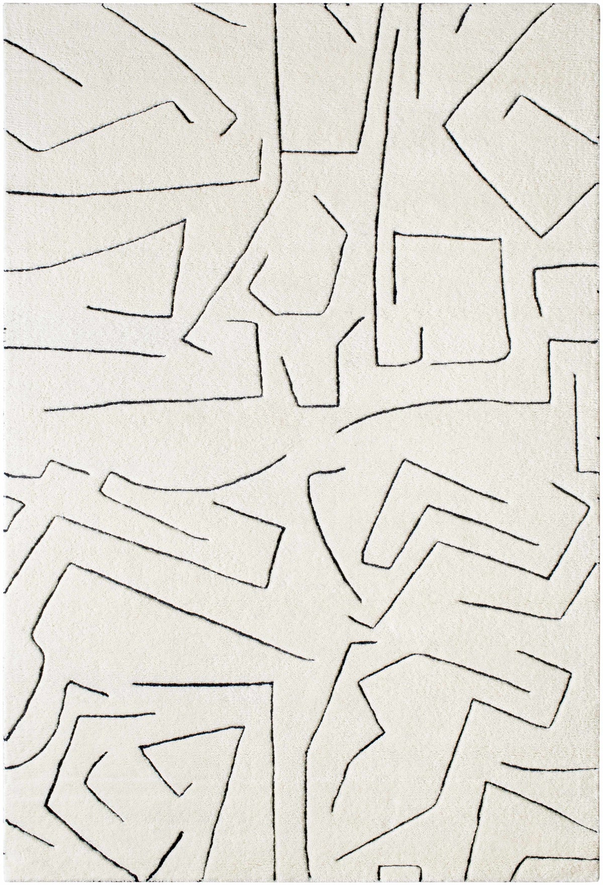 Cream Hand Tufted 100% Wool Modern Rectangle Handmade rug, Indoor use only, no fringe, non-washable.