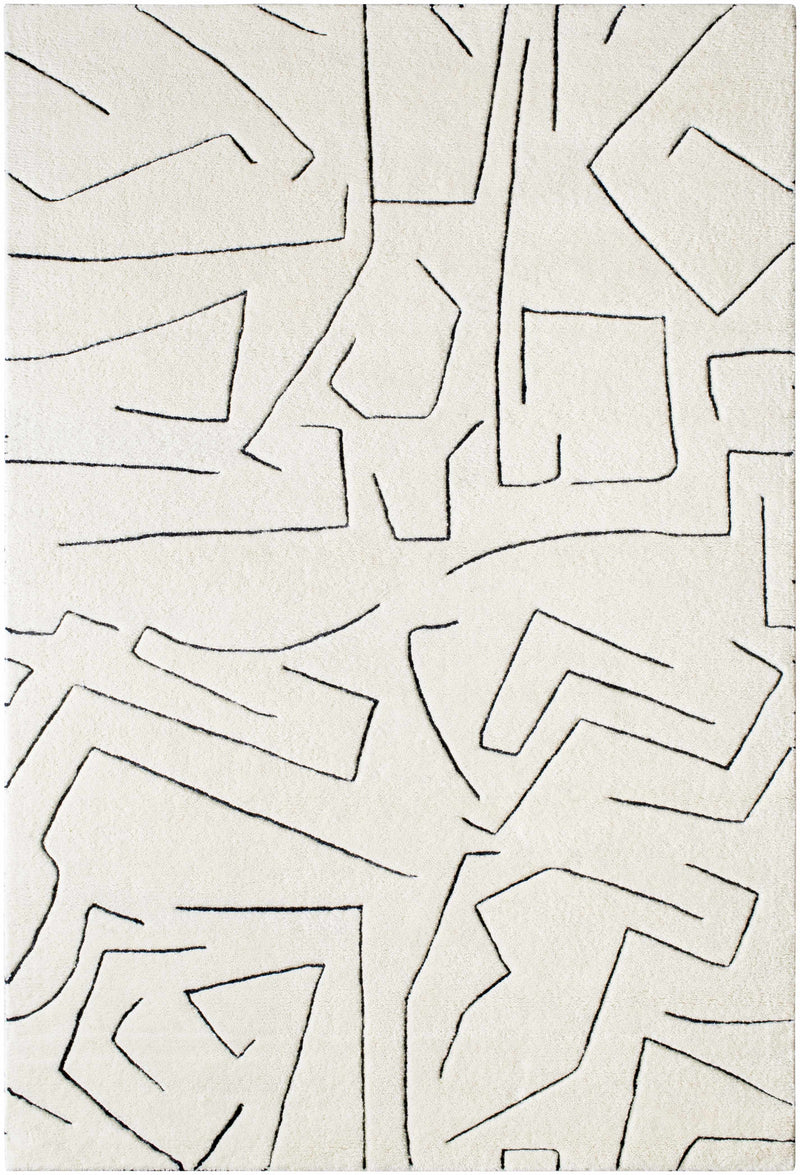 Cream Hand Tufted 100% Wool Modern Rectangle Handmade rug, Indoor use only, no fringe, non-washable.