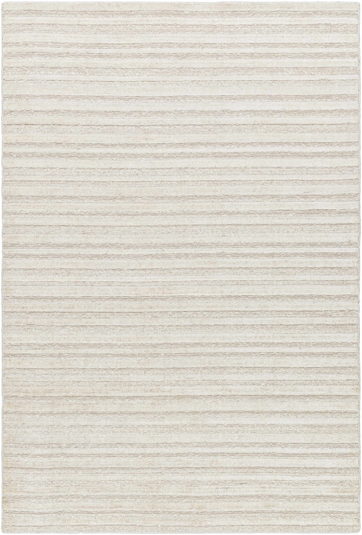 Ivory Hand Loomed 100% Viscose Cottage Rectangle Handmade rug, Indoor use only, no fringe, non-washable.
