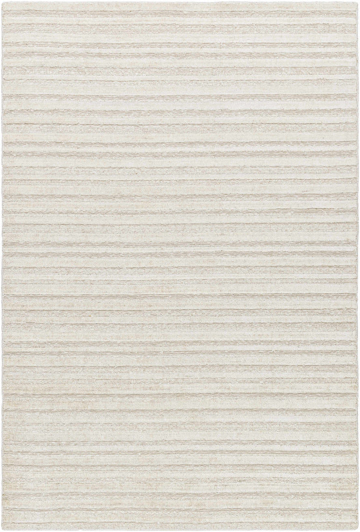 Ivory Hand Loomed 100% Viscose Cottage Rectangle Handmade rug, Indoor use only, no fringe, non-washable.