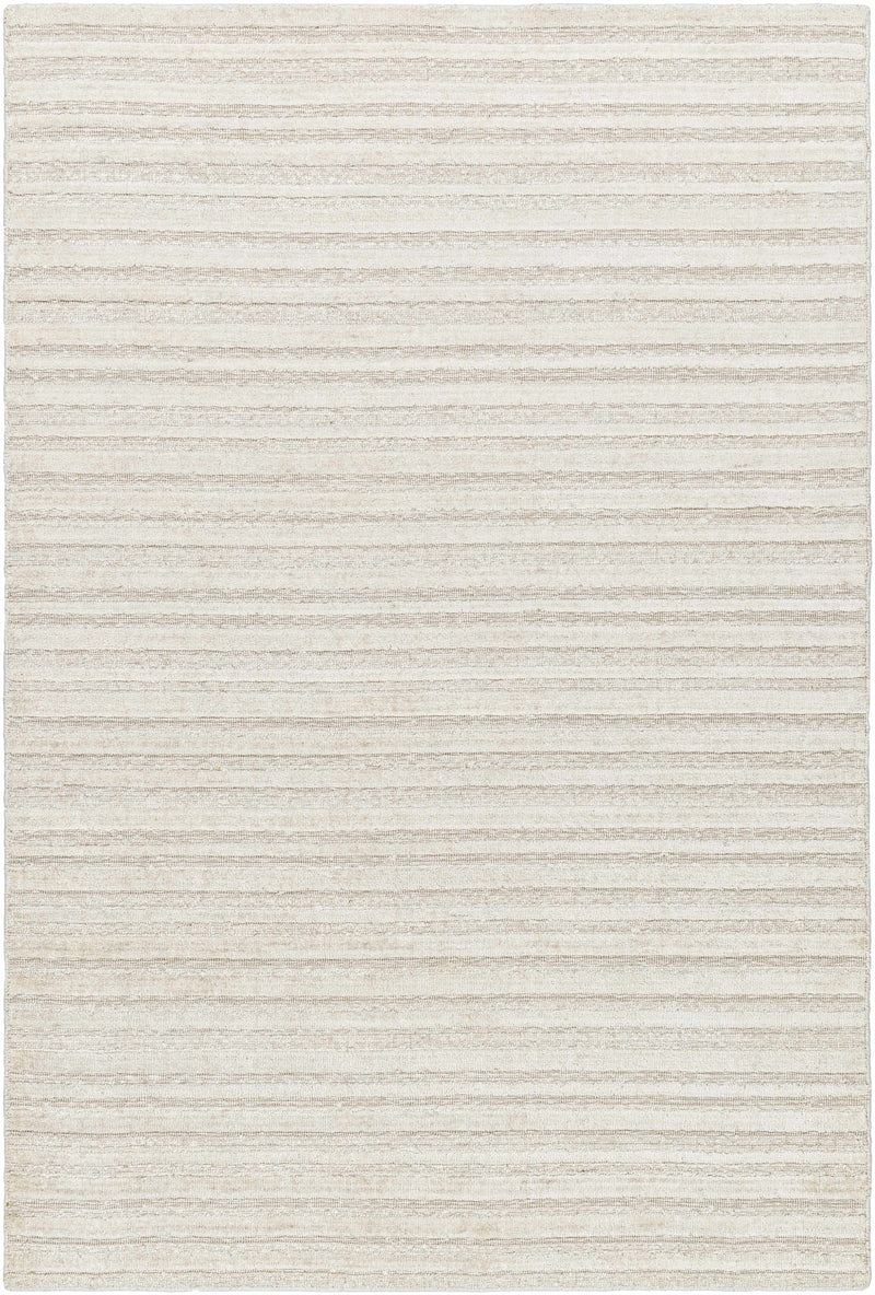 Ivory Hand Loomed 100% Viscose Cottage Rectangle Handmade rug, Indoor use only, no fringe, non-washable.
