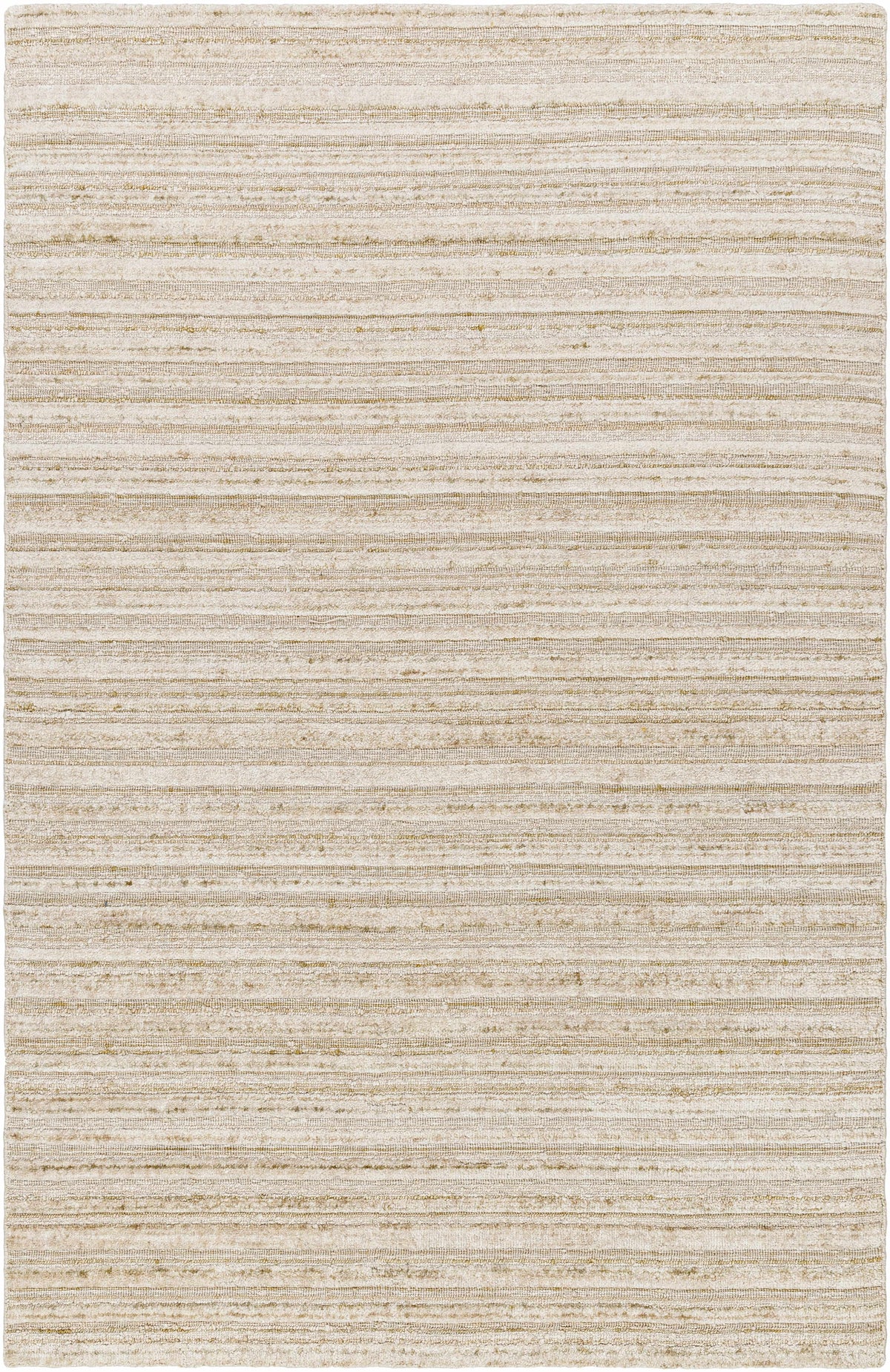 Beige Hand Loomed 100% Viscose Cottage Rectangle Handmade rug, Indoor use only, no fringe, non-washable.
