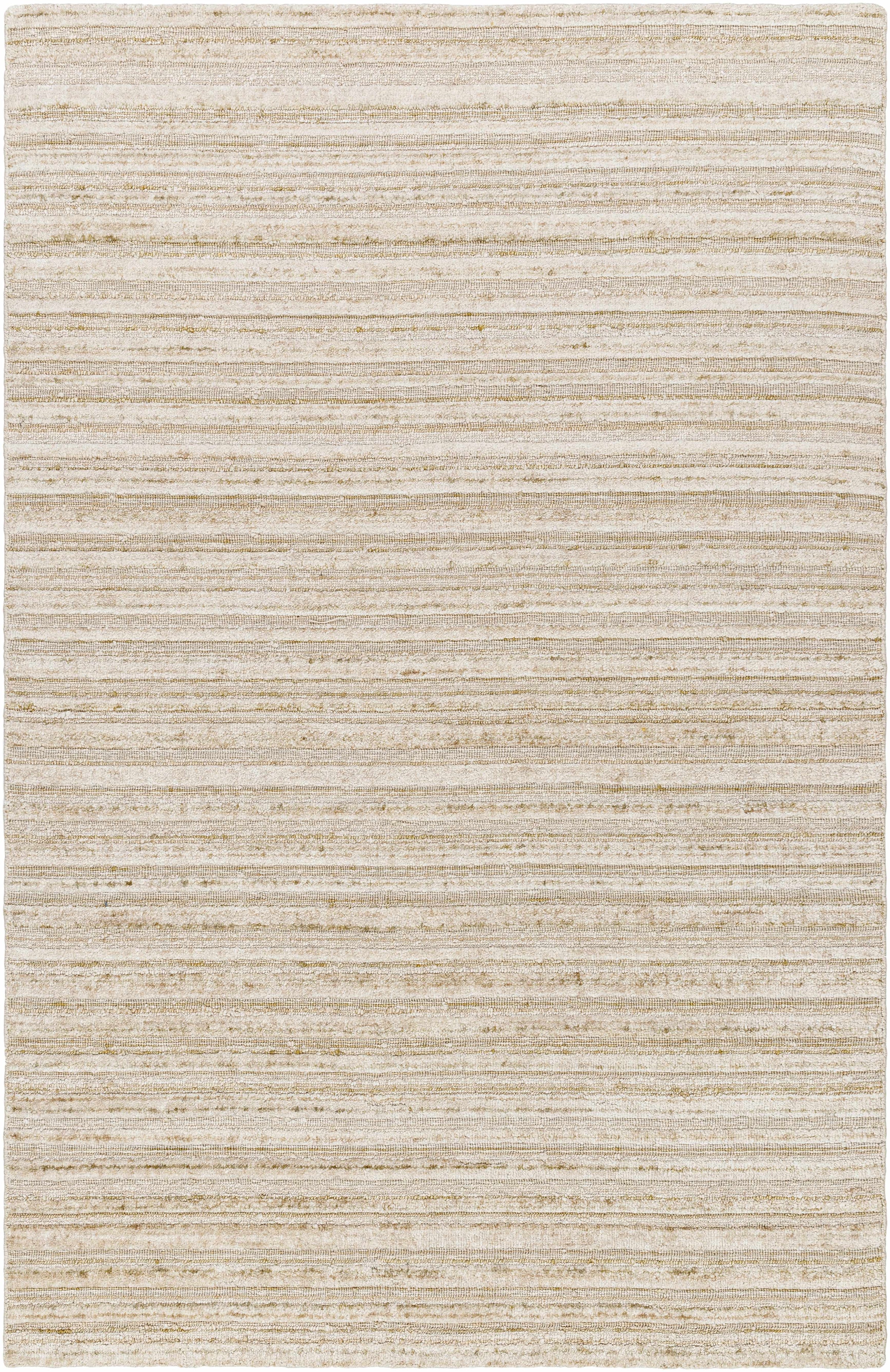 Beige Hand Loomed 100% Viscose Cottage Rectangle Handmade rug, Indoor use only, no fringe, non-washable.