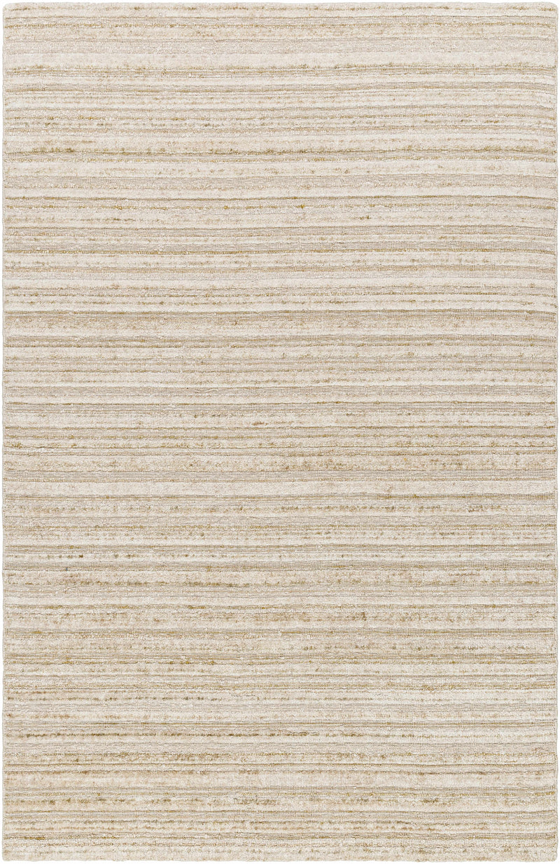 Beige Hand Loomed 100% Viscose Cottage Rectangle Handmade rug, Indoor use only, no fringe, non-washable.