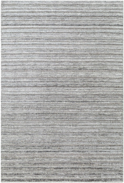 Silver Hand Loomed 100% Viscose Cottage Rectangle Handmade rug, Indoor use only, no fringe, non-washable.