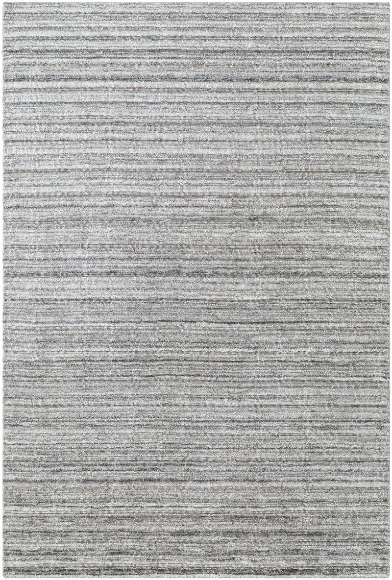 Silver Hand Loomed 100% Viscose Cottage Rectangle Handmade rug, Indoor use only, no fringe, non-washable.