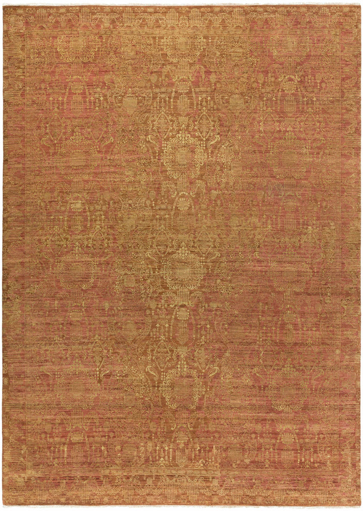 Tan Hand Knotted 100% Wool Traditional Rectangle Handmade rug, Indoor use only, has fringe, non-washable.