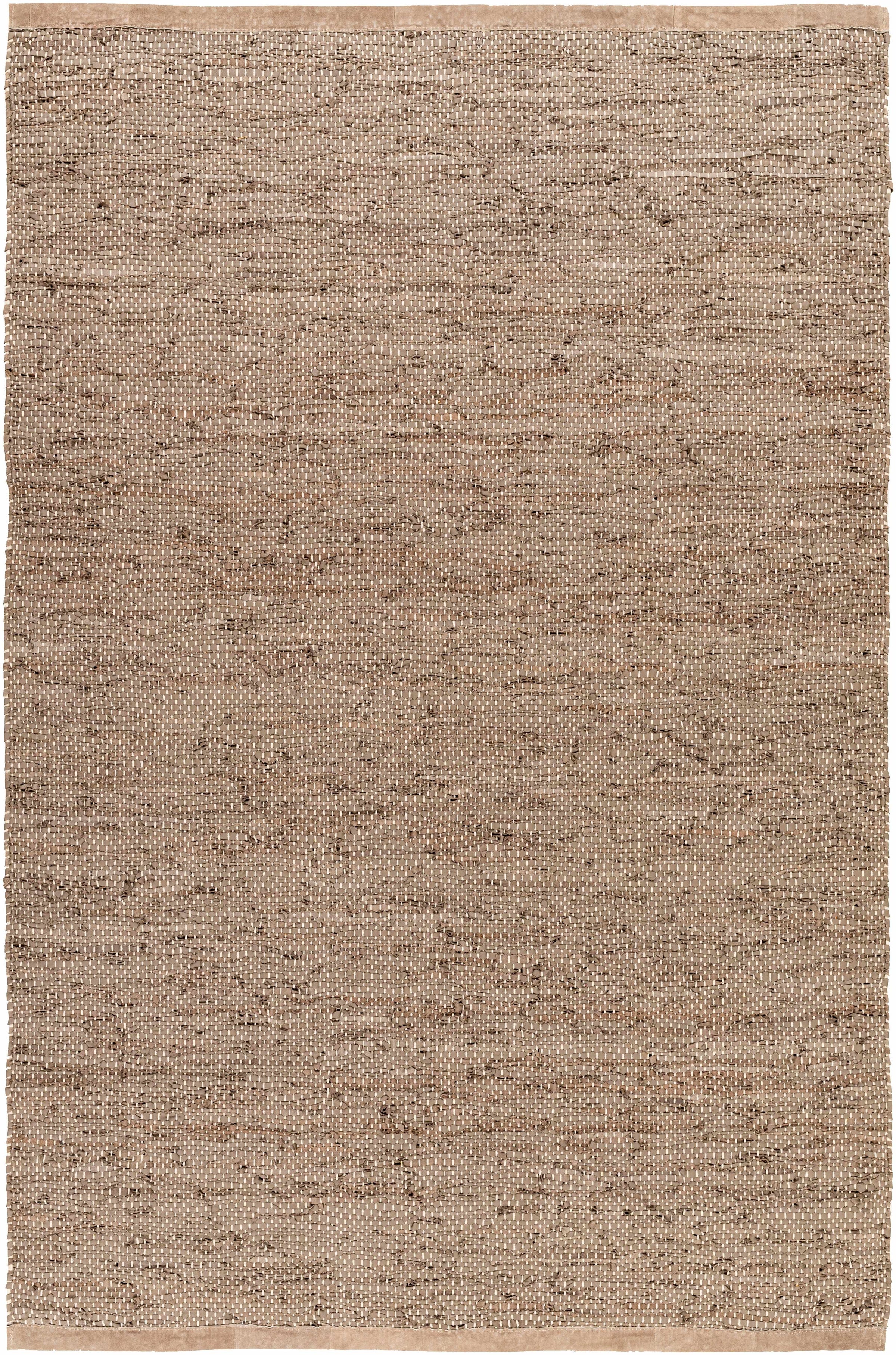 Charcoal Hand Woven 100% Leather Modern Rectangle Handmade rug, Indoor use only, no fringe, non-washable.