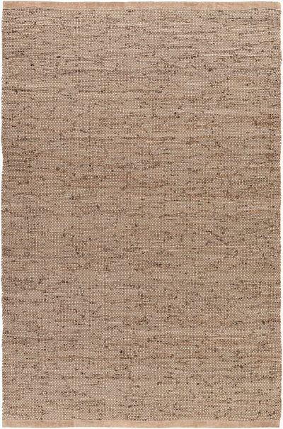 Charcoal Hand Woven 100% Leather Modern Rectangle Handmade rug, Indoor use only, no fringe, non-washable.