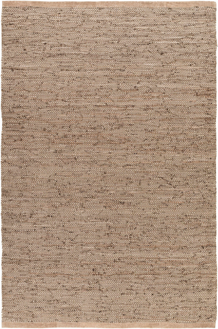 Charcoal Hand Woven 100% Leather Modern Rectangle Handmade rug, Indoor use only, no fringe, non-washable.