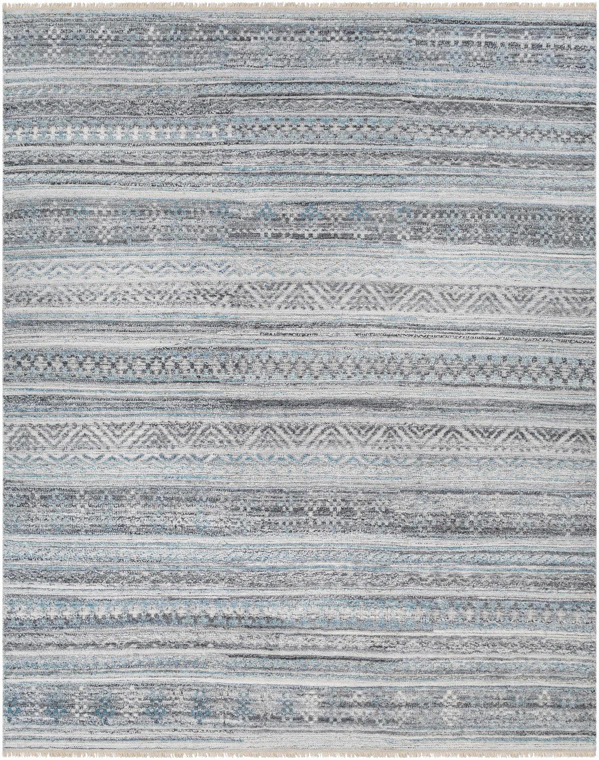 Dark Blue Hand Knotted 100% Recycled PET Yarn Rustic Rectangle Handmade rug, Indoor use only, no fringe, non-washable. runner also available