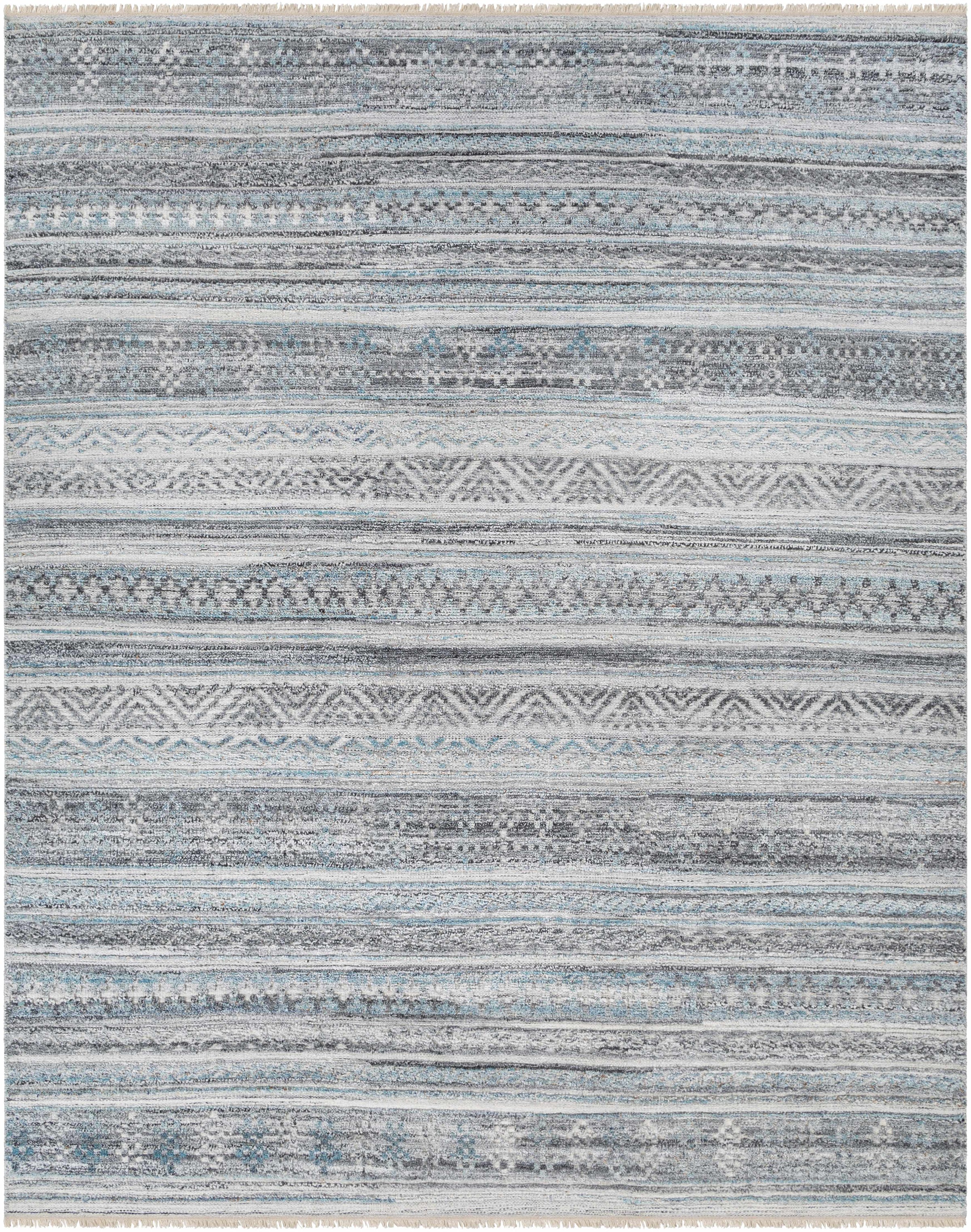 Dark Blue Hand Knotted 100% Recycled PET Yarn Rustic Rectangle Handmade rug, Indoor use only, no fringe, non-washable. runner also available
