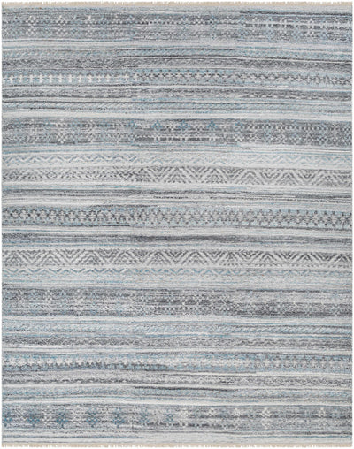 Dark Blue Hand Knotted 100% Recycled PET Yarn Rustic Rectangle Handmade rug, Indoor use only, no fringe, non-washable. runner also available