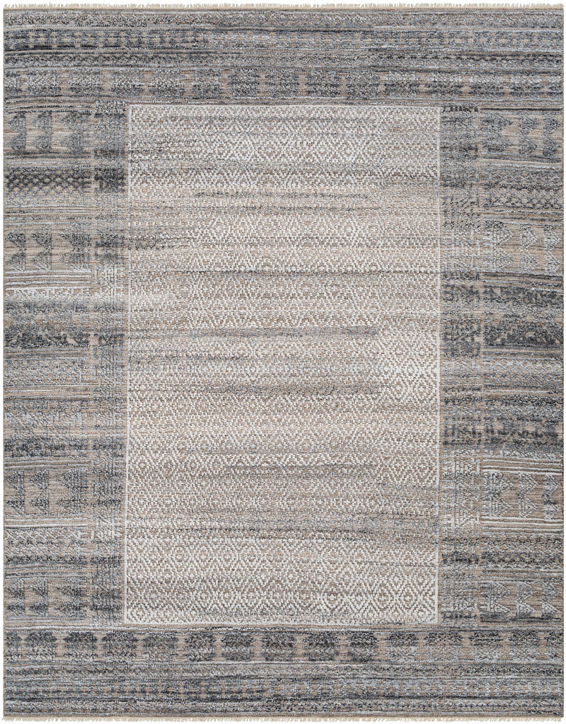 Cream Hand Knotted 100% Recycled PET Yarn Rustic Rectangle Handmade rug, Indoor use only, no fringe, non-washable. runner also available