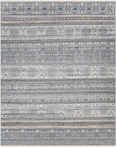 White Hand Knotted 100% Recycled PET Yarn Rustic Rectangle Handmade rug, Indoor use only, no fringe, non-washable.