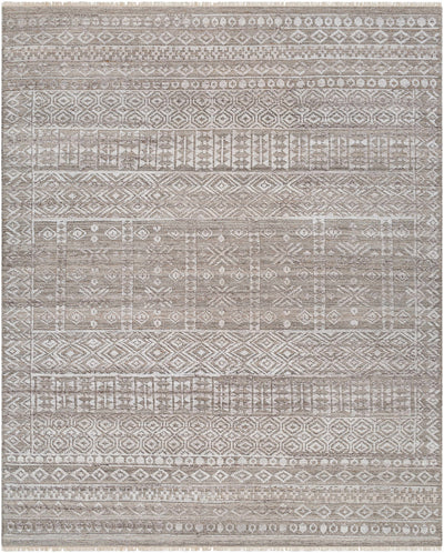 Gray Hand Knotted 100% Recycled PET Yarn Rustic Rectangle Handmade rug, Indoor use only, no fringe, non-washable. runner also available