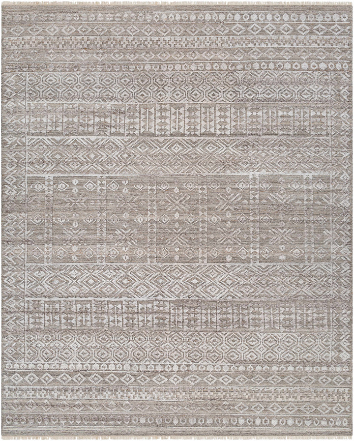 Gray Hand Knotted 100% Recycled PET Yarn Rustic Rectangle Handmade rug, Indoor use only, no fringe, non-washable. runner also available
