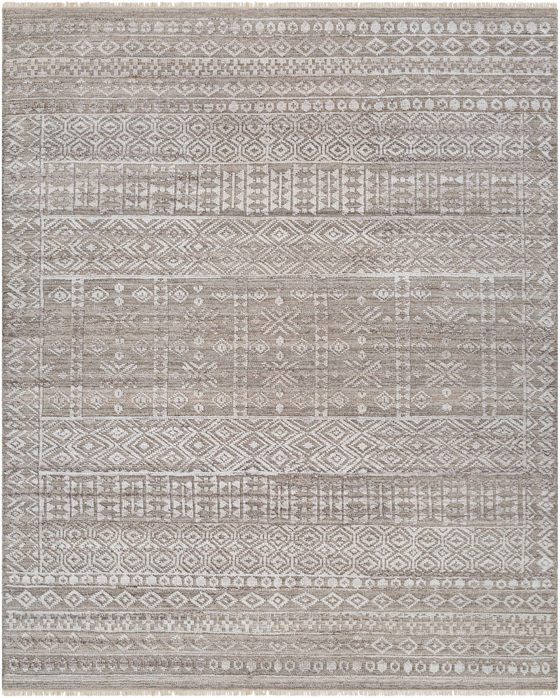 Gray Hand Knotted 100% Recycled PET Yarn Rustic Rectangle Handmade rug, Indoor use only, no fringe, non-washable. runner also available
