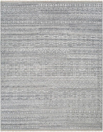 Charcoal Hand Knotted 100% Recycled PET Yarn Rustic Rectangle Handmade rug, Indoor use only, no fringe, non-washable. runner also available