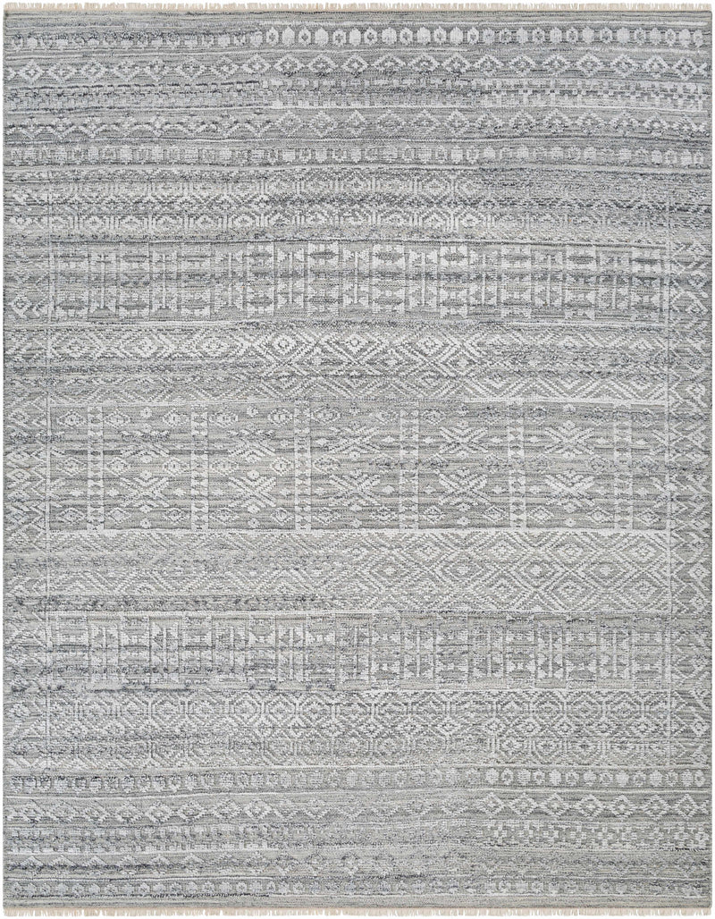 Charcoal Hand Knotted 100% Recycled PET Yarn Rustic Rectangle Handmade rug, Indoor use only, no fringe, non-washable. runner also available