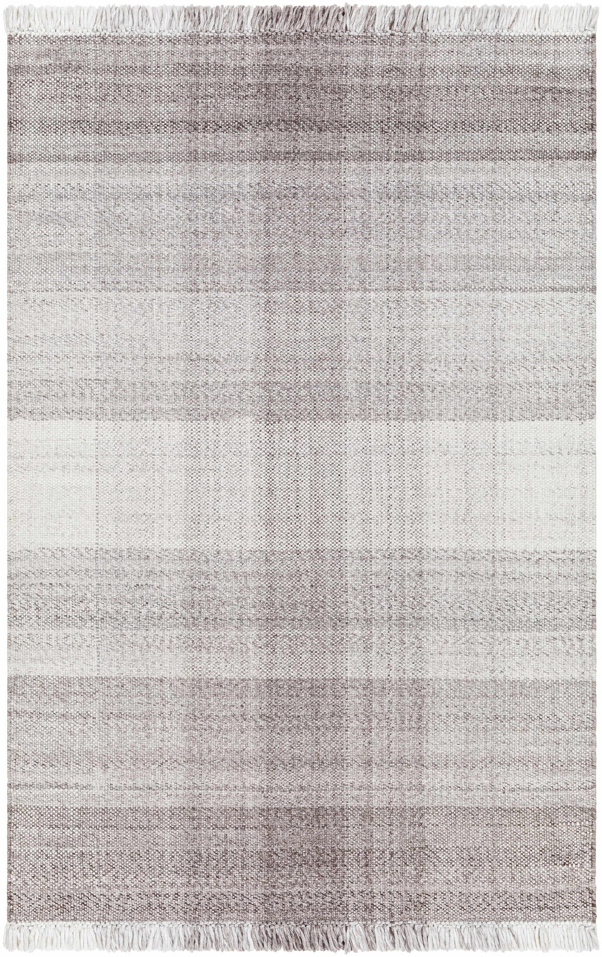 Dark Brown Hand Woven 100% Recycled PET Yarn Cottage Rectangle Handmade rug, Indoor use only, has fringe, non-washable. runner also available