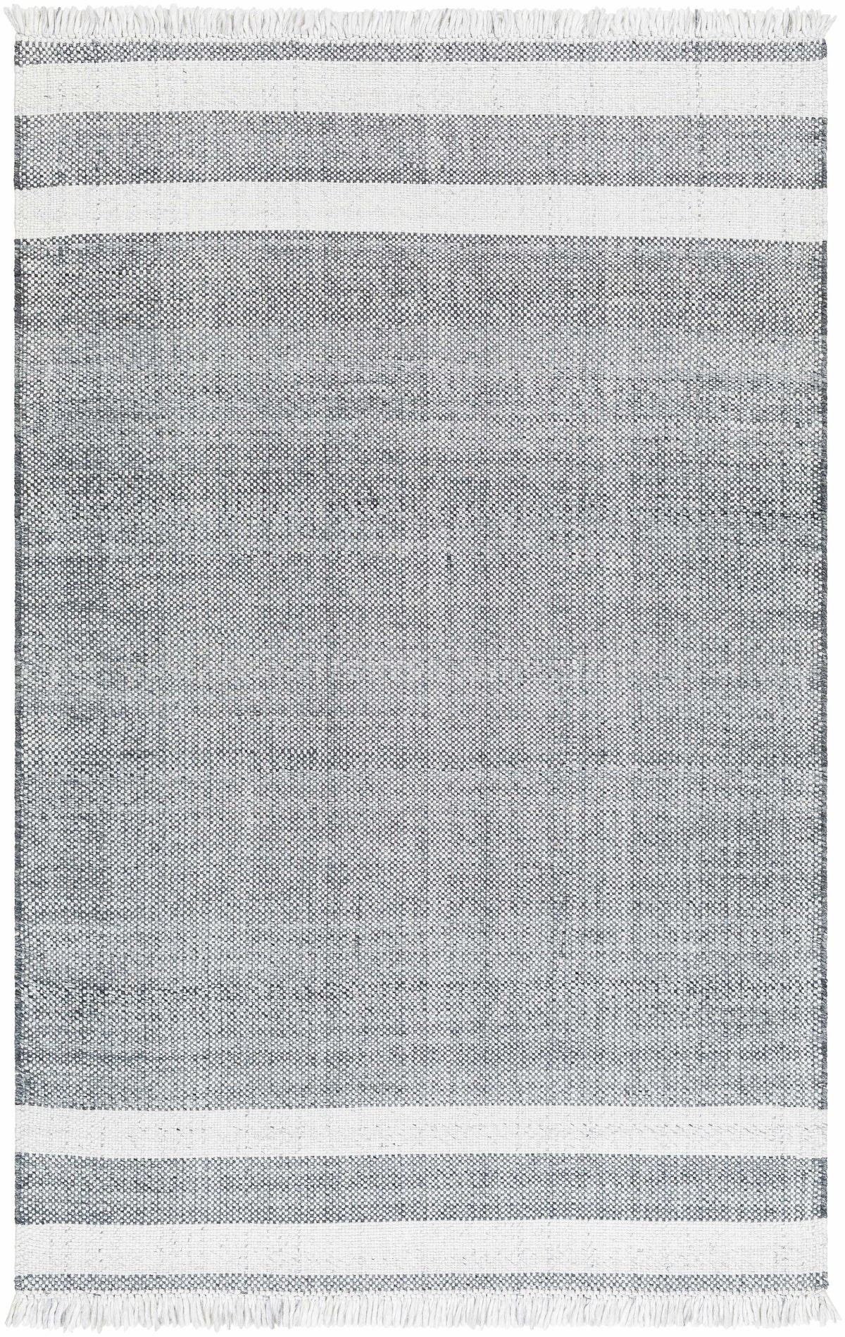 Ivory Hand Woven 100% Recycled PET Yarn Cottage Rectangle Handmade rug, Indoor use only, has fringe, non-washable. runner also available
