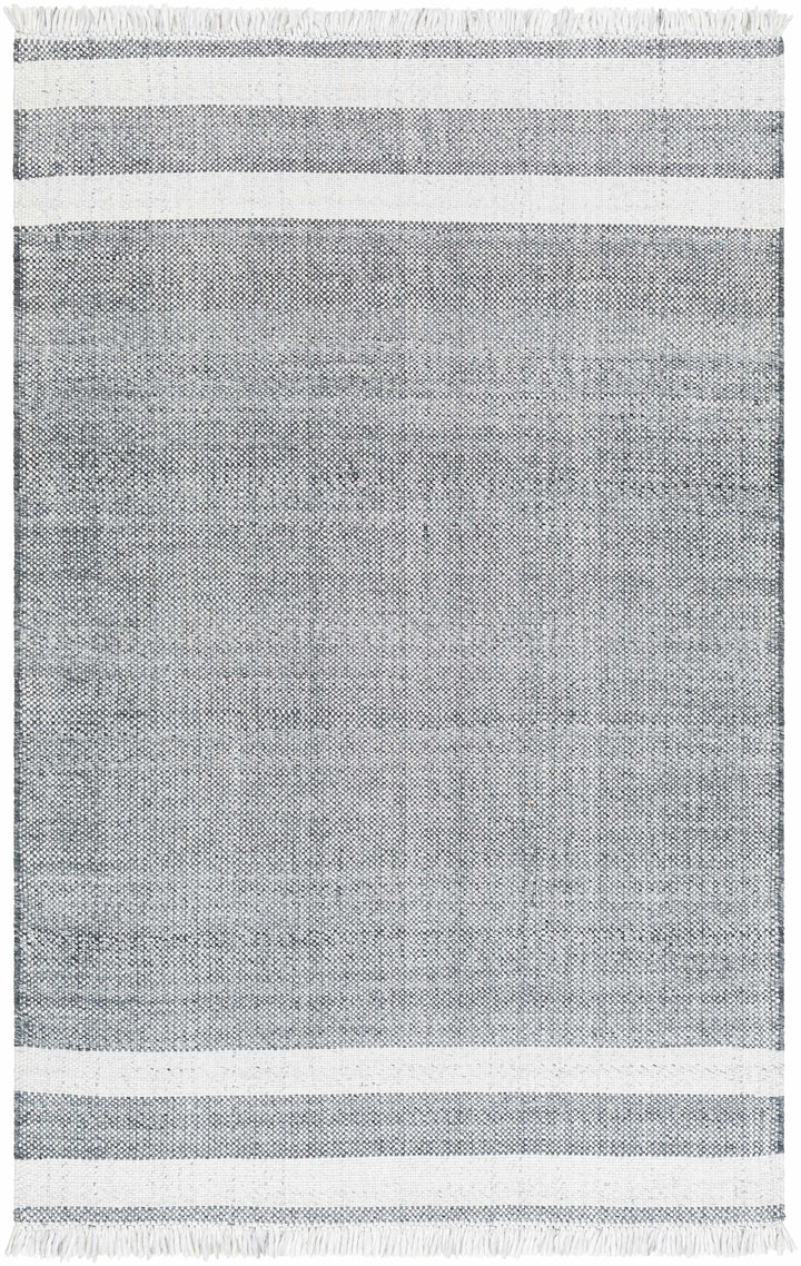 Ivory Hand Woven 100% Recycled PET Yarn Cottage Rectangle Handmade rug, Indoor use only, has fringe, non-washable. runner also available
