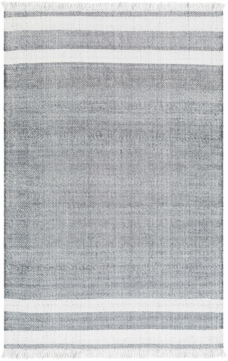 Ivory Hand Woven 100% Recycled PET Yarn Cottage Rectangle Handmade rug, Indoor use only, has fringe, non-washable. runner also available