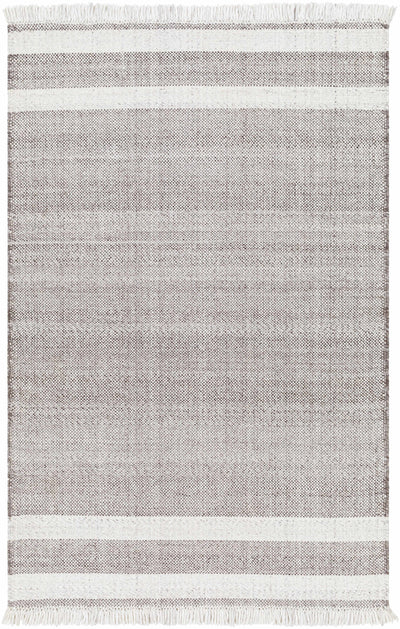 Off-White Hand Woven 100% Recycled PET Yarn Cottage Rectangle Handmade rug, Indoor use only, has fringe, non-washable. runner also available
