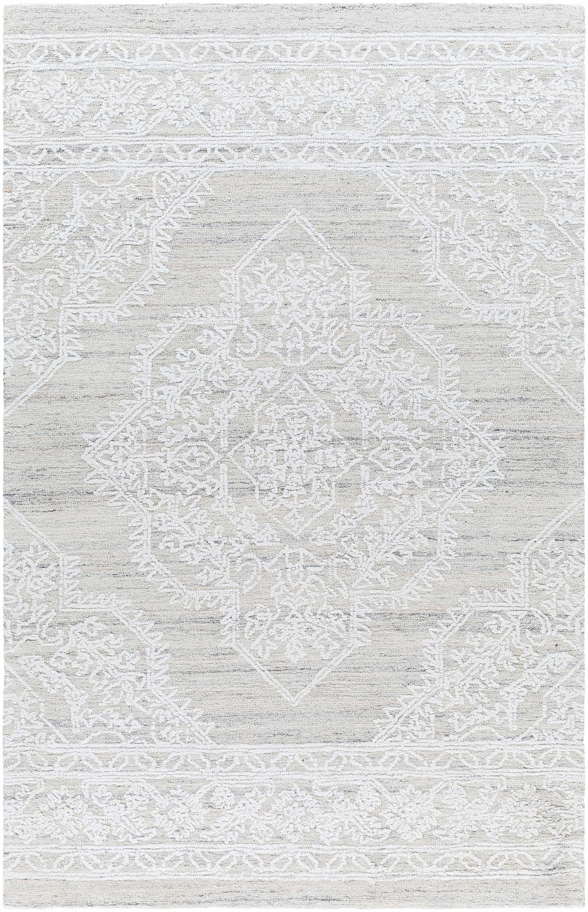 White Hand Tufted 100% Recycled PET Yarn Traditional Rectangle Handmade rug, Indoor use only, no fringe, non-washable. runner also available