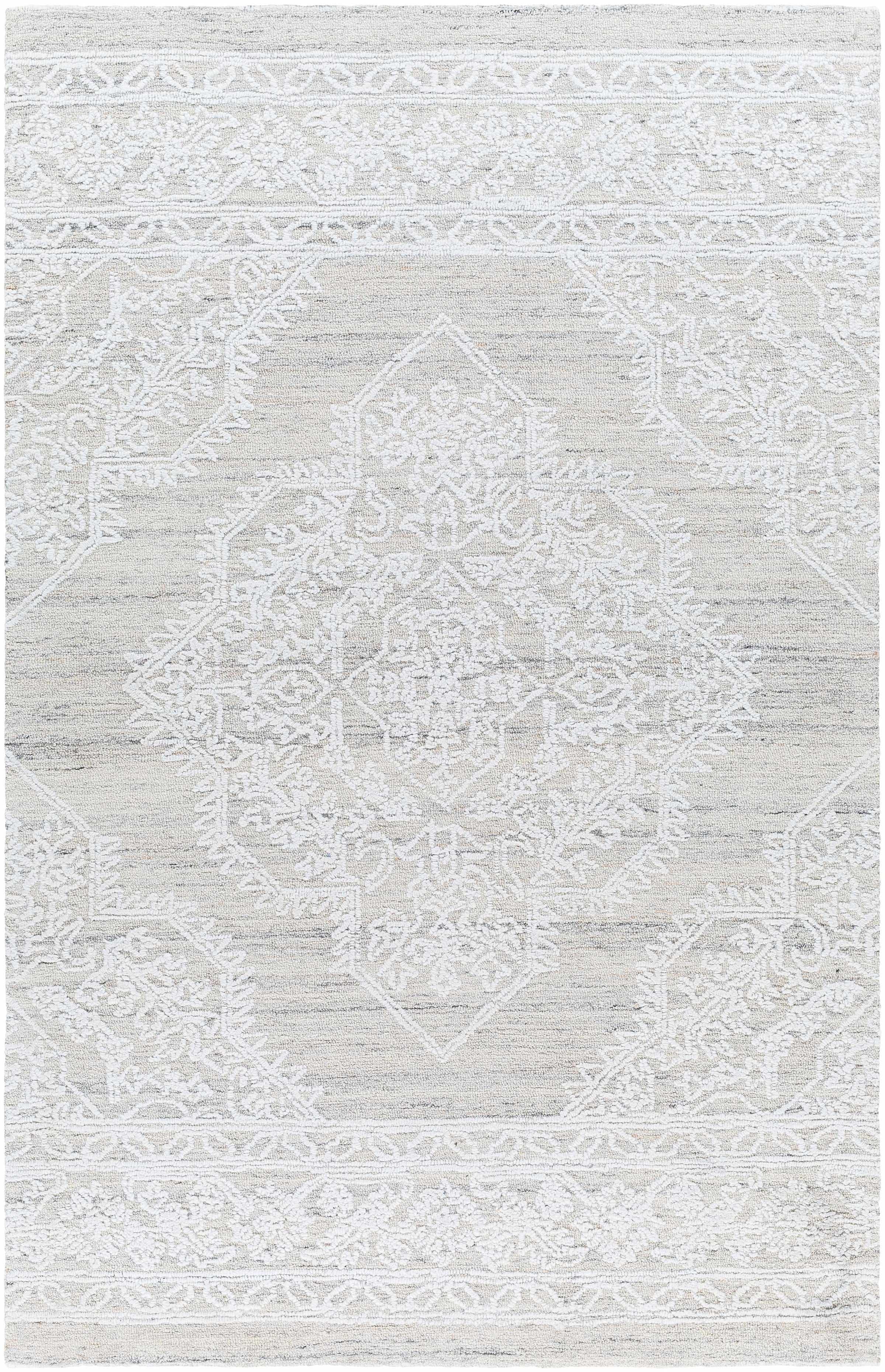 White Hand Tufted 100% Recycled PET Yarn Traditional Rectangle Handmade rug, Indoor use only, no fringe, non-washable. runner also available