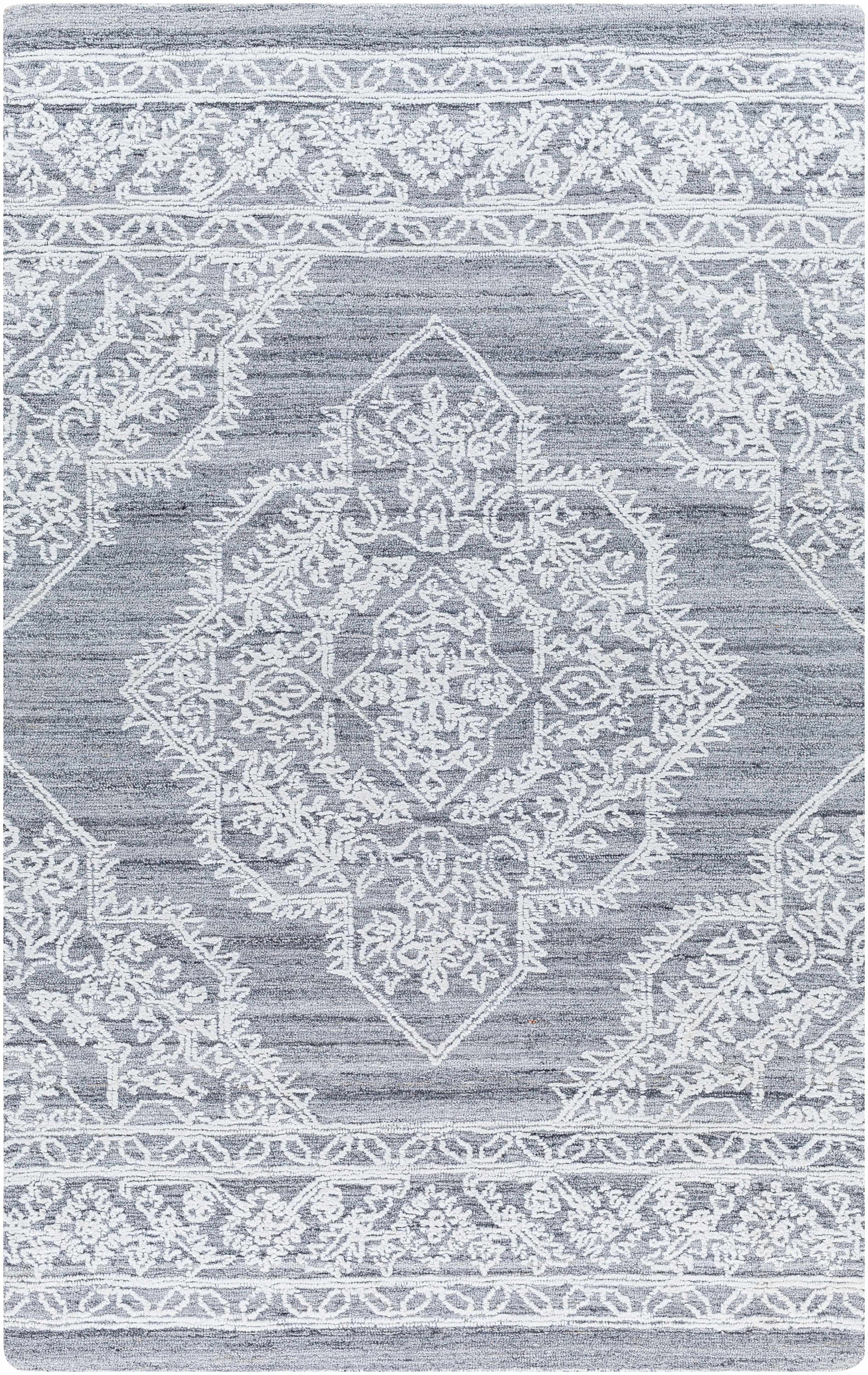 White Hand Tufted 100% Recycled PET Yarn Traditional Rectangle Handmade rug, Indoor use only, no fringe, non-washable. runner also available