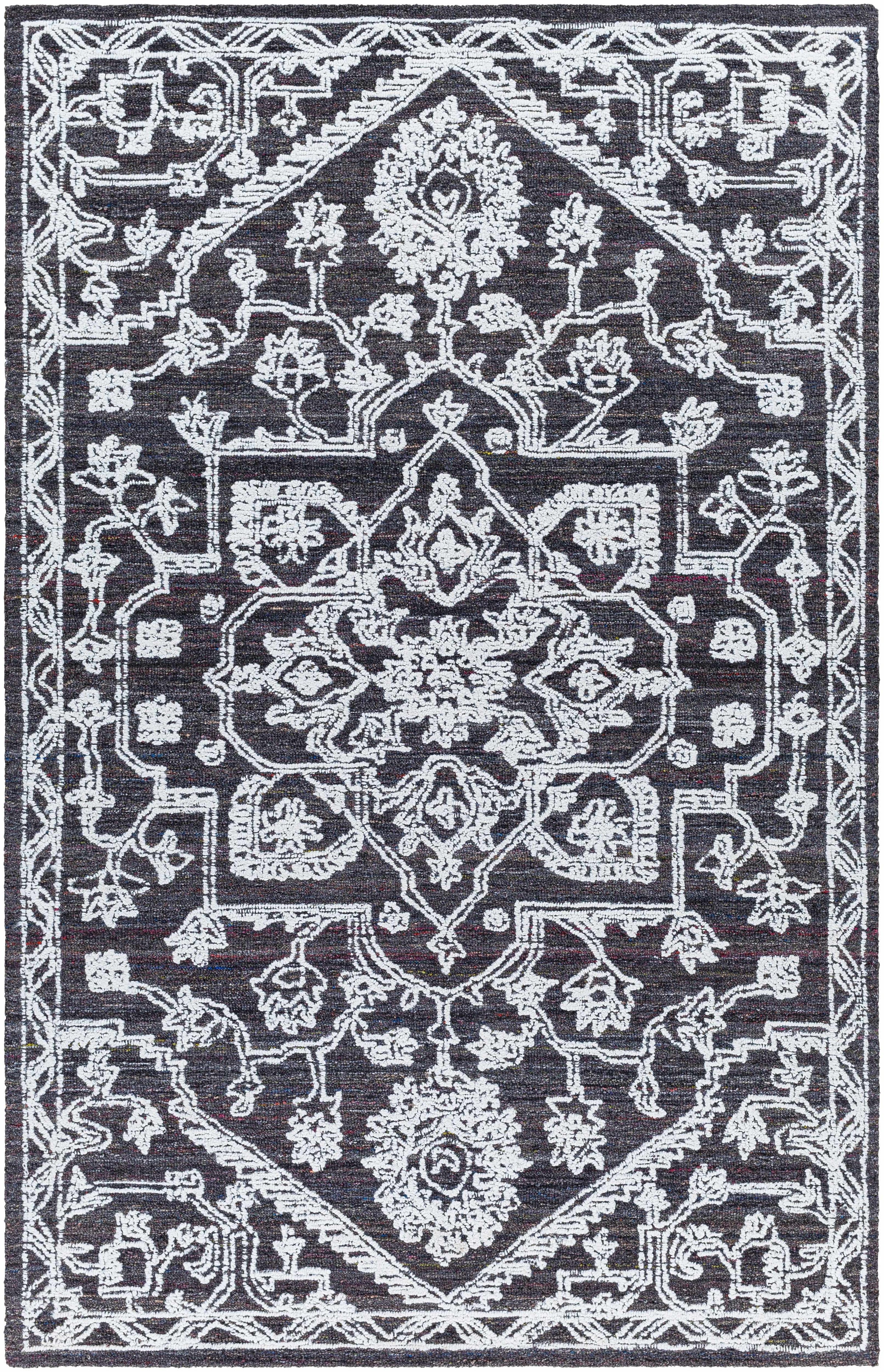 White Hand Tufted 100% Recycled PET Yarn Traditional Rectangle Handmade rug, Indoor use only, no fringe, non-washable. runner also available