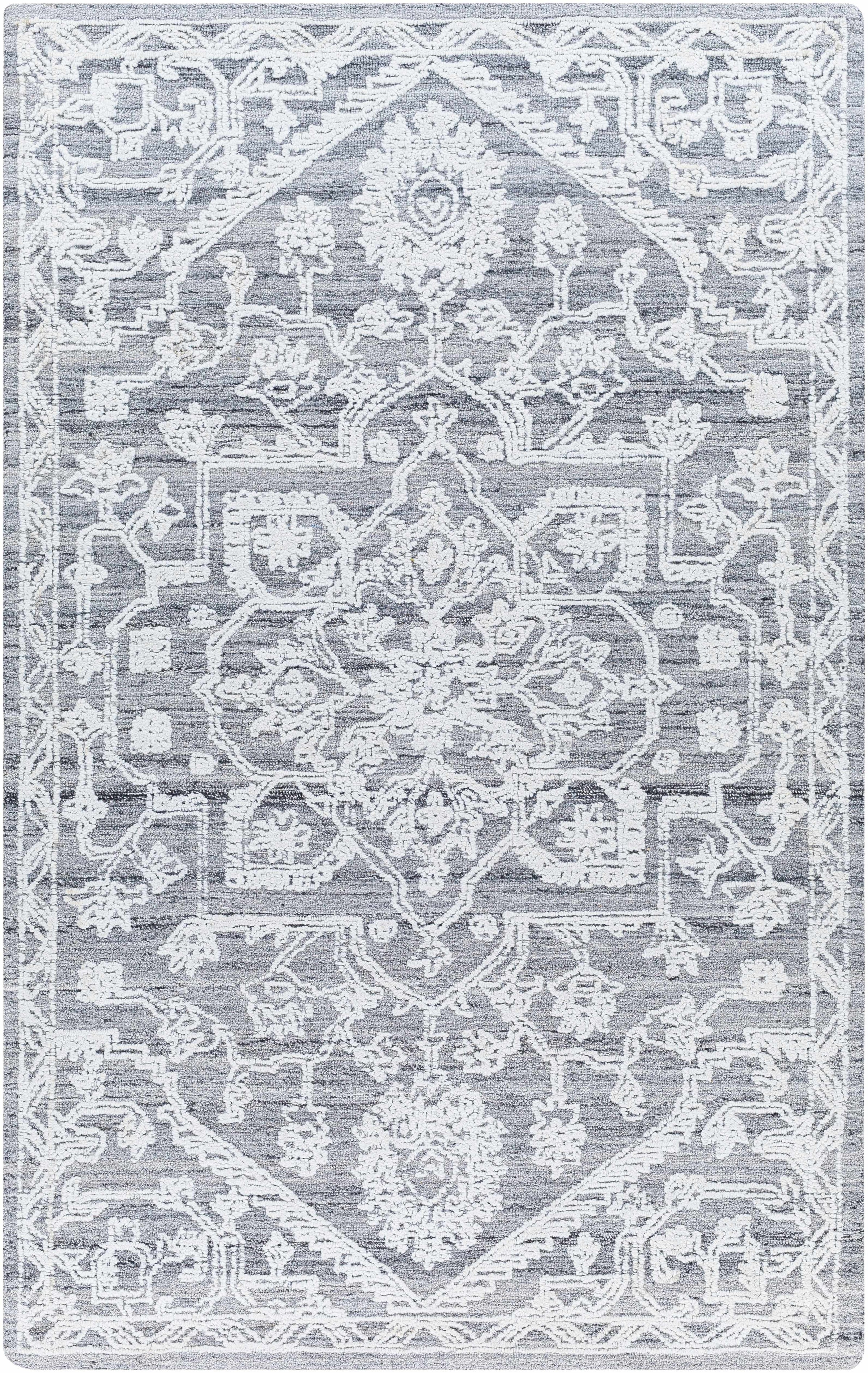 White Hand Tufted 100% Recycled PET Yarn Traditional Rectangle Handmade rug, Indoor use only, no fringe, non-washable. runner also available