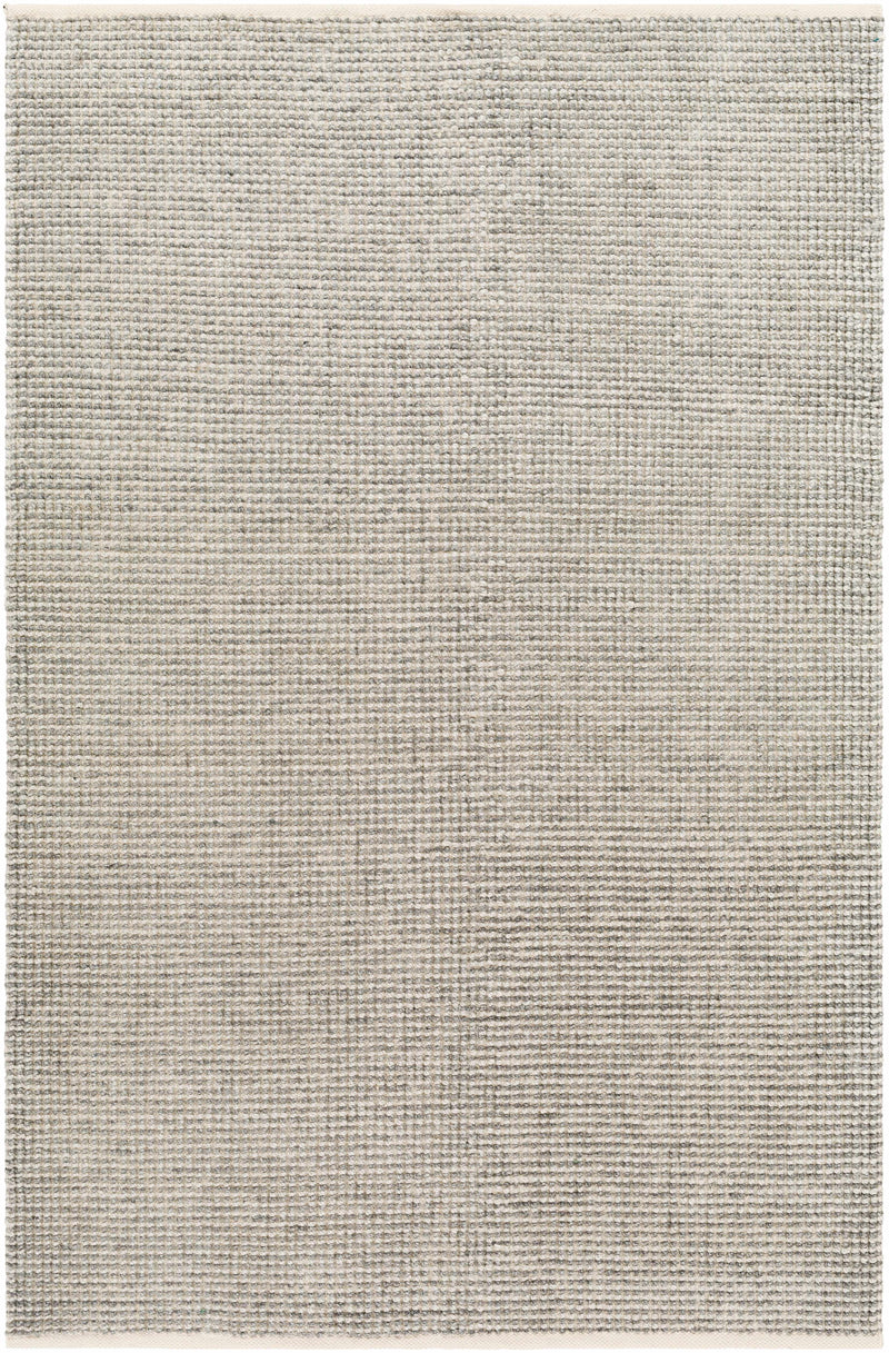 Off-White Hand Woven 100% Recycled PET Yarn Modern Rectangle Handmade rug, Indoor use only, no fringe, non-washable.