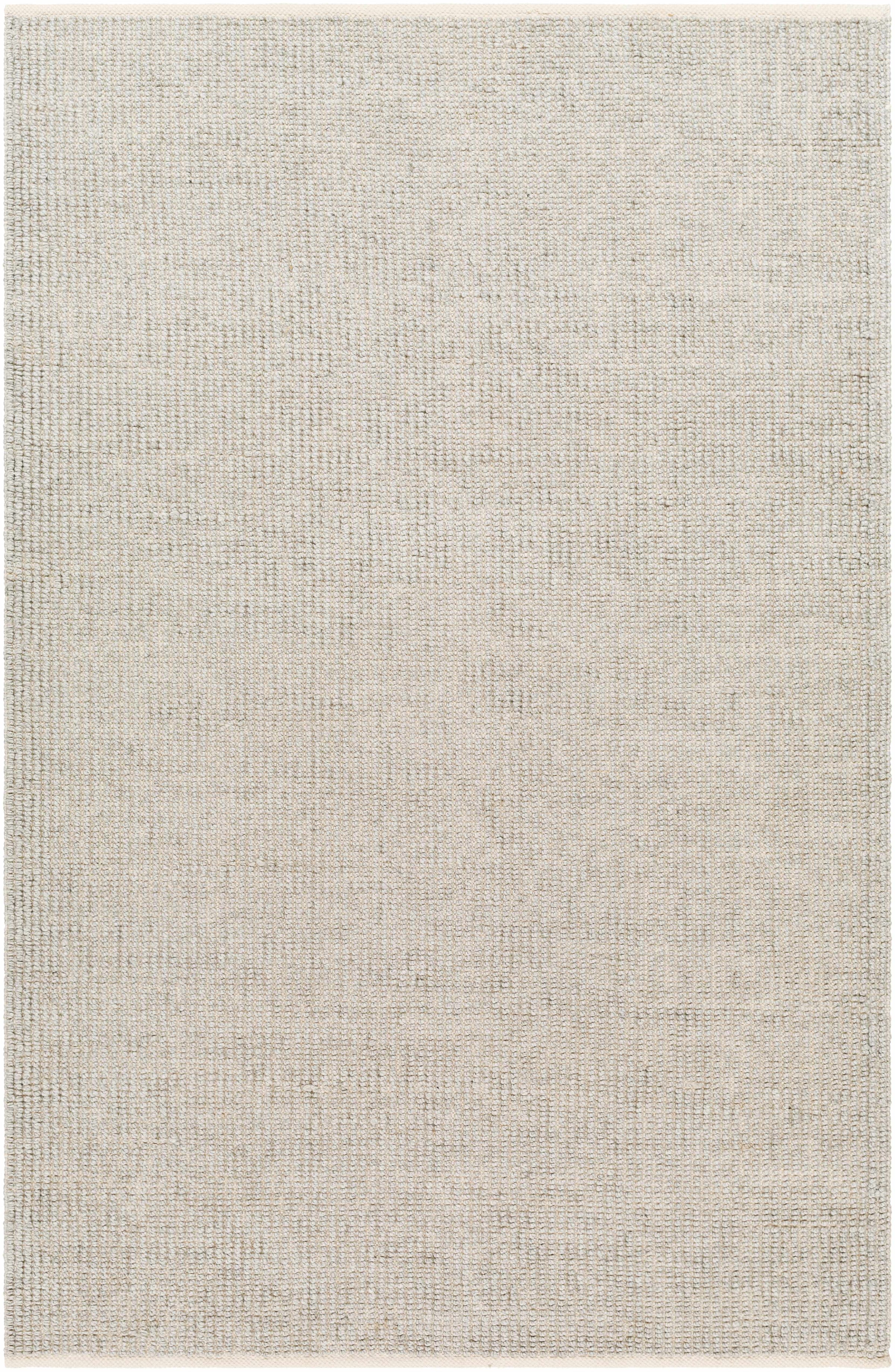 Off-White Hand Woven 100% Recycled PET Yarn Modern Rectangle Handmade rug, Indoor use only, no fringe, non-washable.
