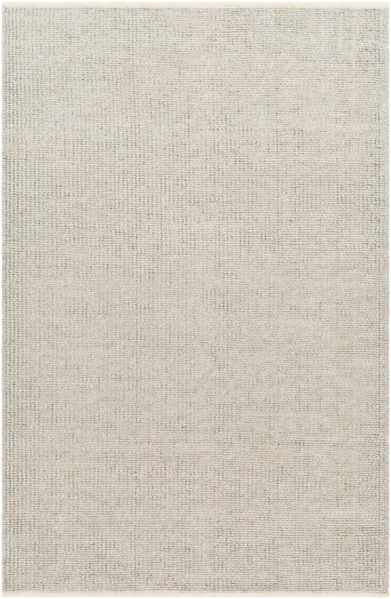 Off-White Hand Woven 100% Recycled PET Yarn Modern Rectangle Handmade rug, Indoor use only, no fringe, non-washable.