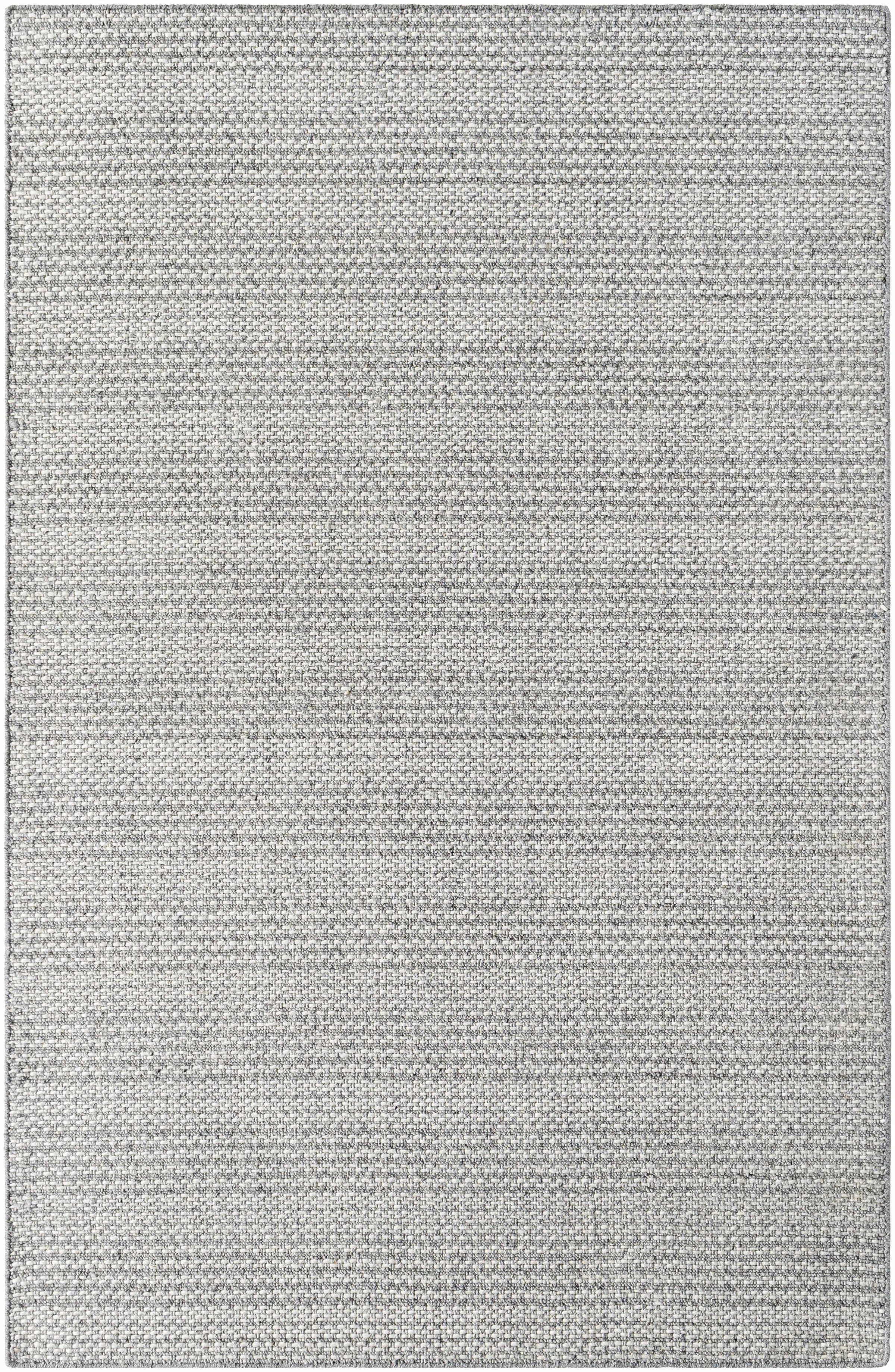Silver Hand Loomed 80% Wool, 20% Polyester Cottage Rectangle Handmade rug, Indoor use only, no fringe, non-washable.