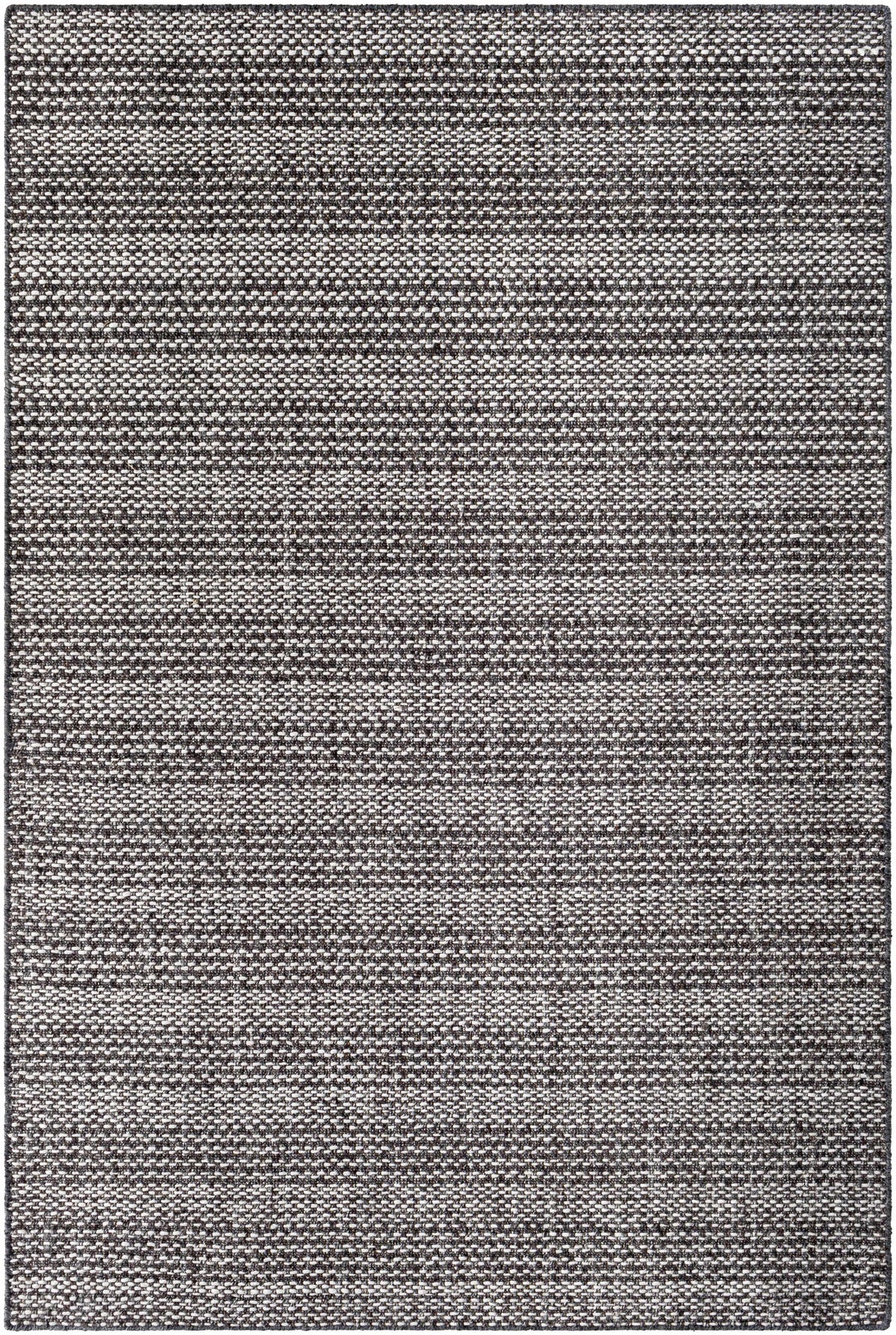 Charcoal Hand Loomed 80% Wool, 20% Polyester Cottage Rectangle Handmade rug, Indoor use only, no fringe, non-washable.