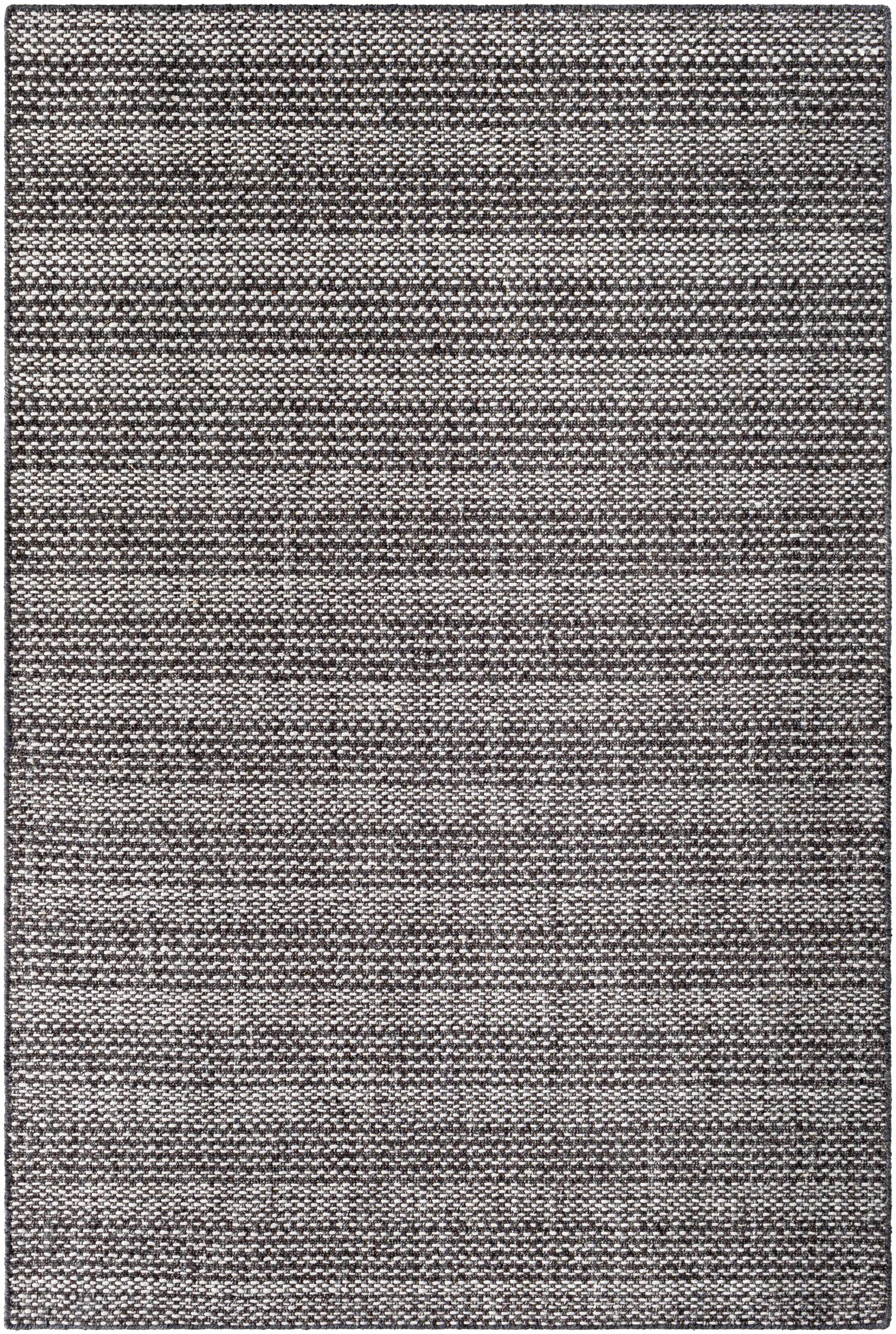 Charcoal Hand Loomed 80% Wool, 20% Polyester Cottage Rectangle Handmade rug, Indoor use only, no fringe, non-washable.